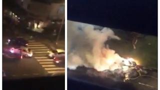 Auto se incendia en plena avenida de Miraflores y causa terror (VIDEO)