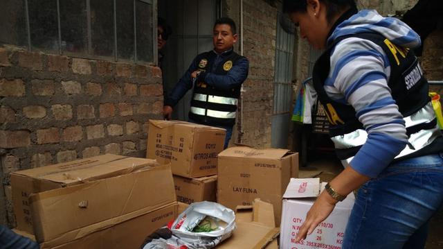 Los productos estaban almacenados al interior de un depósito en el mercado mayorista Ráez Patino. (Foto: Andina)
