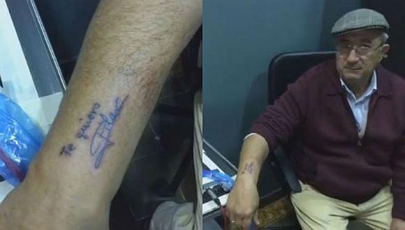 Facebook: Abuelito de 71 años se hace un tatuaje en honor a su fallecida esposa [VIDEO] 