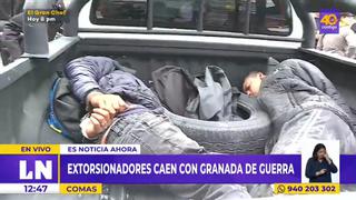 Comas: capturan a presuntos extorsionadores con granada de guerra en la Av. Túpac Amaru 