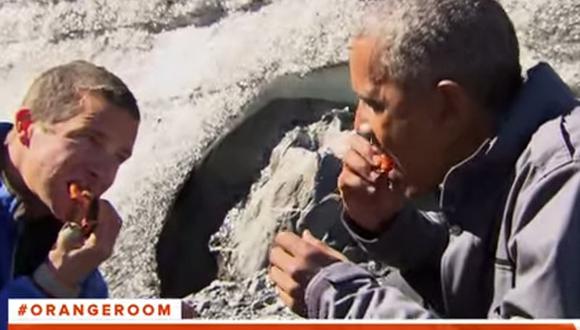 Barack Obama impresiona tras devorar la cena de un oso en Alaska [VIDEO]  