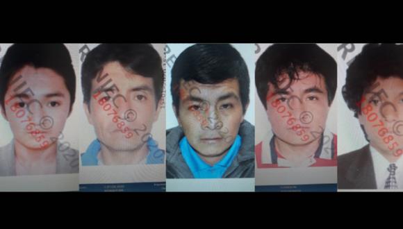La Libertad. Ellos son los cinco mineros que fueron asesinados presuntamente por el sicario 'Serrano John'.