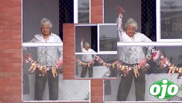 Abuelita bailar marinera por Fiestas Patrias. Foto: Composición Ojo
