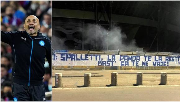 "Spalletti, el Panda será devuelto… cuando te vayas. Firman los ladrones”, escribieron los hinchas del club napolitano en un lienzo desplegado en el Estadio Diego Armando Maradona, en referencia al robo del auto que sufrió Luciano Spalleti en octubre de 2021.