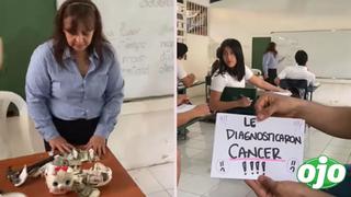 Alumnos sorprenden a su maestra, juntando el dinero necesario para la operación de su hijo