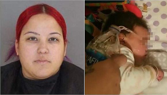Detienen a madre por cruel broma de tirar agua mientras su bebé de 9 meses duerme
