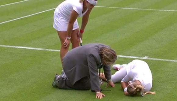 Wimbledon: Terrible llanto de tenista conmueve y asusta a aficionados [VIDEO]
