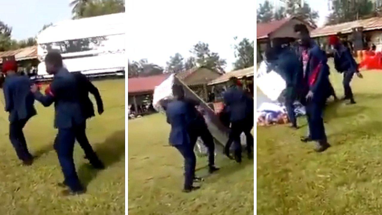 Hacen bailar ataúd de familiar pero un mal paso deja caer el cadáver (VIDEO)