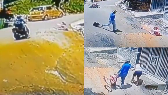 Un video viral muestra el valeroso acto de un motociclista que salvó a un bebé de hacerle un grave daño. | Crédito: La Chiva Alerta / YouTube.