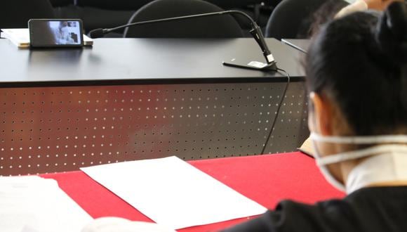 La audiencia judicial se realizó mediante una videollamada de WhatsApp con la defensa técnica y el agraviado. (Foto: Corte Superior del Callao)