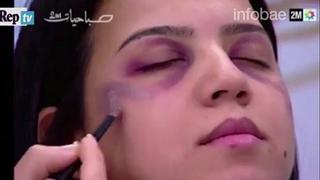 Programa de televisión “enseñó” a mujeres cómo maquillarse los golpes