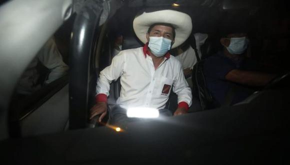 Pedro Castillo: vehículo con comitiva de Perú Libre se despista, dejando dos heridos. (Foto: GEC)