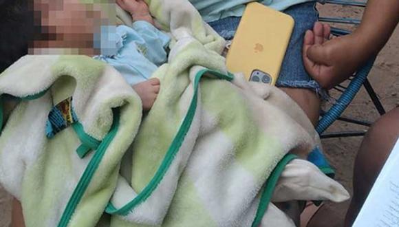Bebé fue abandonado en una caja de cartón en Bolivia. (Foto: Twitter)
