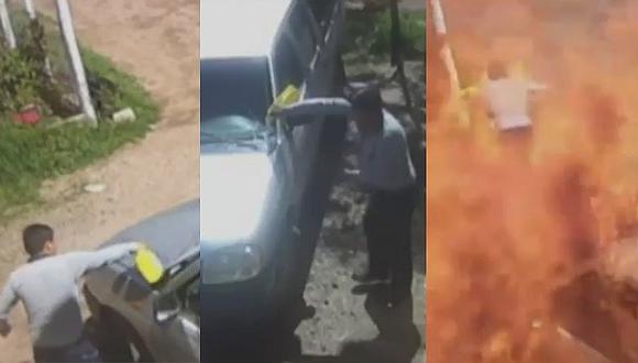 ​Hombre prende fuego a camioneta de su exnovia por despecho (VÍDEO)
