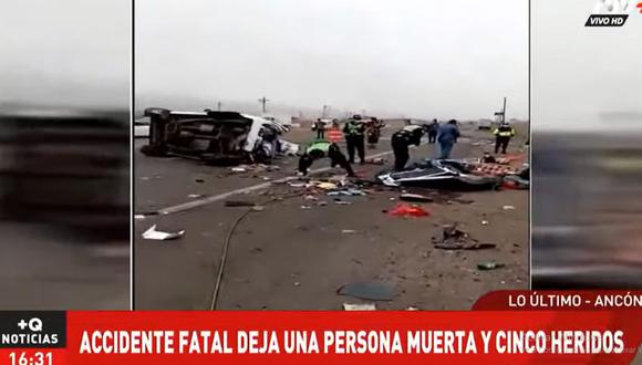 El accidente de tránsito causó congestión vehicular en el sentido de sur a norte de la Panamericana Norte. (Foto: ATV+)