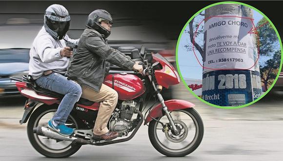 ​Víctima de robo de moto coloca afiche y le pide a ladrón que lo llame