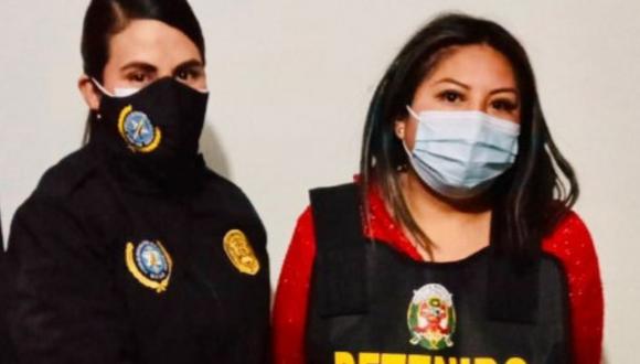 La detenida Edith Endara Ortiz fue detenida como presunta integrante de una banda de 'marcas', según la Policía. (Foto: PNP)