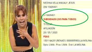 Magaly Medina indignada al enterarse que tiene SIS: “¡De repente también tengo bono!” | VIDEO