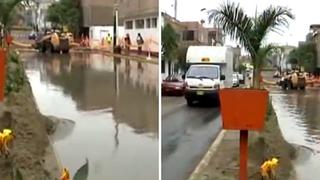 Vecinos de Carmen de la Legua reportan aniego en obras de instalación de gas natural (VIDEO)