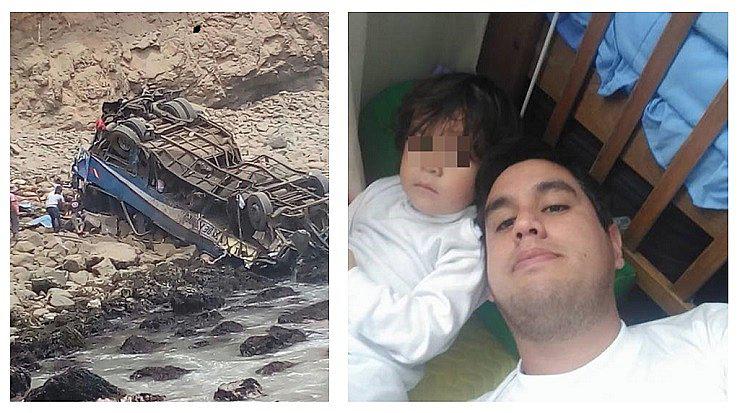Padre y su hijito murieron abrazados en Pasamayo, según contó rescatista (FOTOS)
