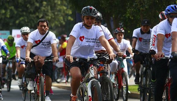 Ciclistas recorren principales avenidas por campaña de donación de sangre