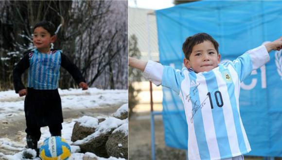 Lionel Messi envía camisetas al niño afgano que lo emuló con una bolsa 