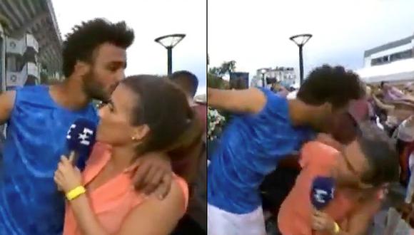 Roland Garros: botan a tenista mañoso por besar cuello a reportera 