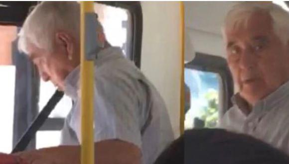 Una pasajera grabó a sujeto que se masturbó en un bus de transporte público. (Facebook)