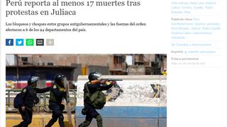 Protestas en el Perú: Prensa internacional informa sobre las muertes en el sur del país [Galería]
