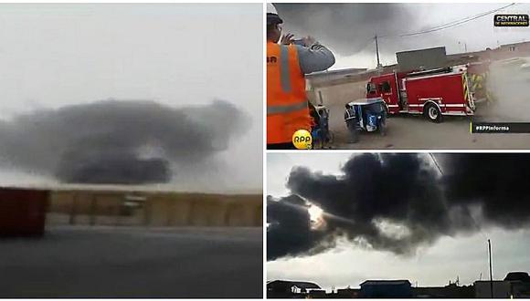 Callao: camión cisterna se incendia dentro de una fábrica (VIDEO)