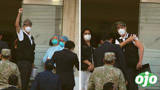 Sagasti se vacuna: Mandatario llega emocionado al Hospital Militar para recibir dosis contra Covid-19 
