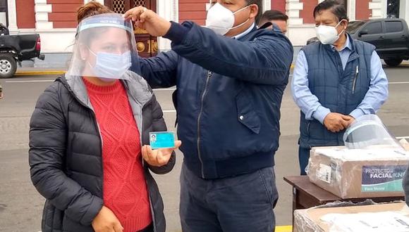La Libertad: la distribución de los protectores faciales se realizó en diversos puntos de Trujillo. (Foto: MTC)