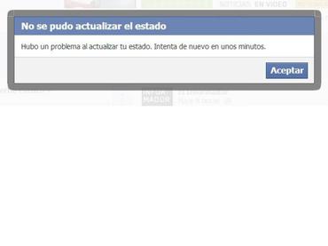 Reportan errores para publicar en Facebook