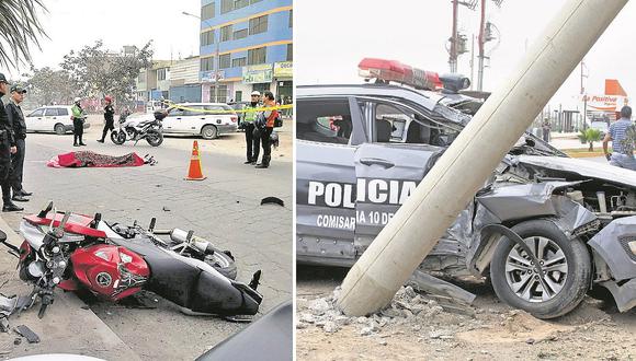 80 policías mueren en pistas del país: en choques, despistes y caídas a abismo