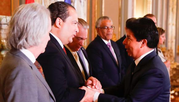 Pedro Castillo recibió a delegación internacional en Palacio de Gobierno. (Foto: GEC)