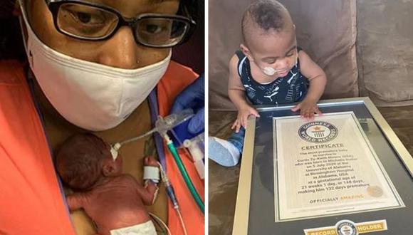 Curtis Means acaba de cumplir 16 meses de vida y se encuentra sano en caso. Luego de su nacimiento, pasó más de 200 días hospitalizado. (Foto: Guinness World Records)