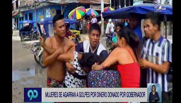 Iquitos: Mujeres se agarran a golpes por dinero donado por gobernador [VIDEO] 