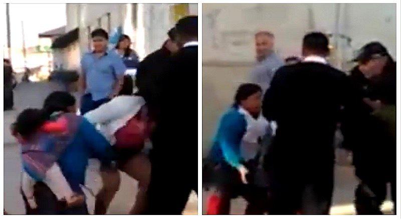 Facebook: no le importó nada y agarró a golpes a supuesta amante en plena calle (VIDEO)