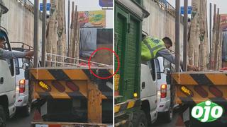 Hombre aprovecha el tráfico para robar una sola papa de un camión  y se viraliza