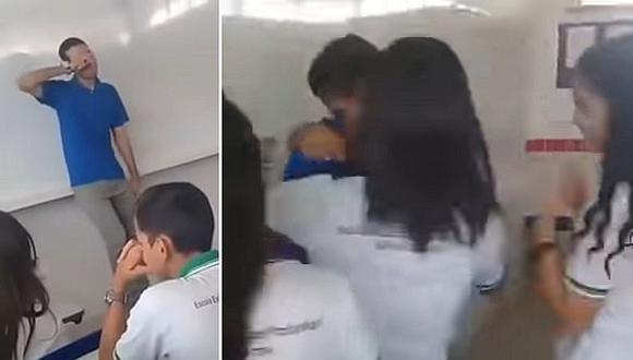 Alumnos y su bello gesto con profesor que no cobraba sueldo hace dos meses (VIDEO)