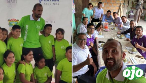 Hernán Barcos aprovecha su fin de semana para ayudar a niños en Moyobamba | Imagen compuesta 'Ojo'