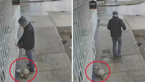 Hombre abandona a su perro en la puerta de una veterinaria | VIDEO