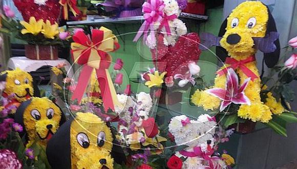 Perritos florales son sensación por San Valentin en Mercado Mayorista de Flores (FOTOS)