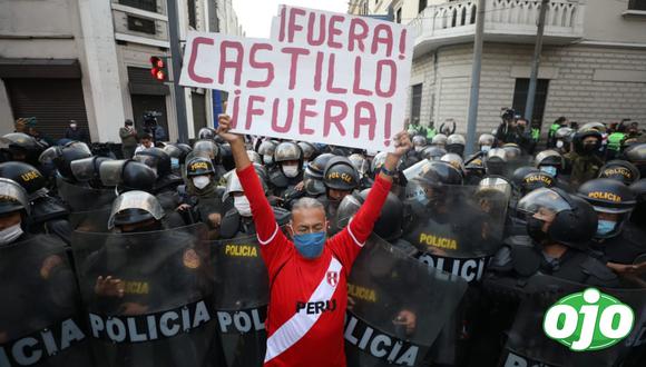 PNP se pronuncia tras convocatoria de movilización ‘Reacciona Perú’ este 5 de noviembre contra el Gobierno de Pedro Castillo. Fotos Renzo Salazar / @photo.gec