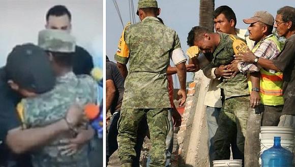 Hombre que perdió a esposa e hija tuvo emotivo reencuentro con soldado que no pudo salvarlas