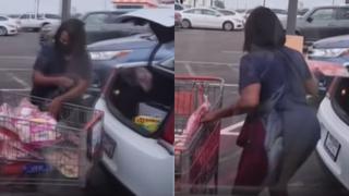Se hace viral el video de una mujer robando más de 2 mil de dólares en carne de supermercado
