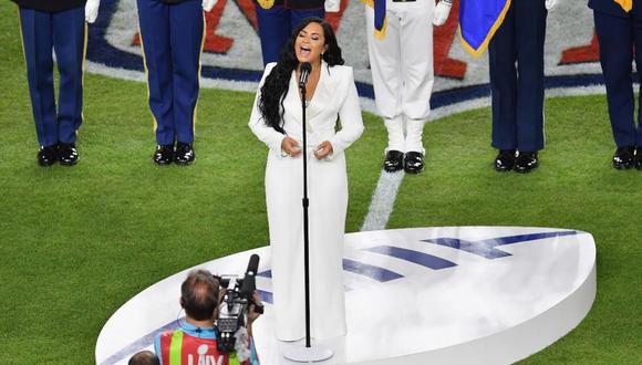 Demi Lovato en el Super Bowl 2020. (Foto: AFP)