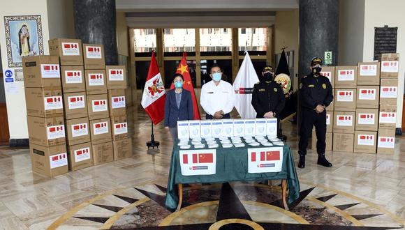 Coronavirus en Perú: China entregó 650 mil mascarillas para la policía nacional (Foto: Mininter).