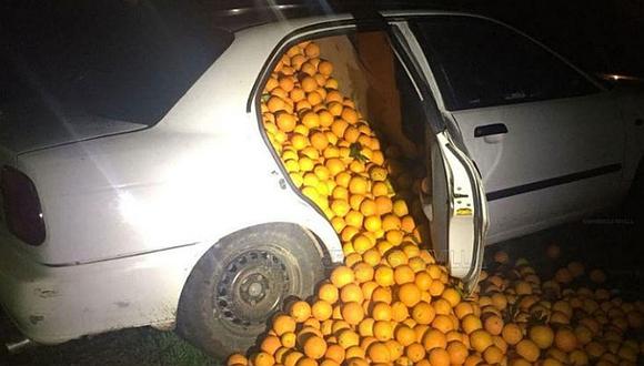 Detienen a cinco personas que llevaban 4000 kilos de naranjas en su auto 