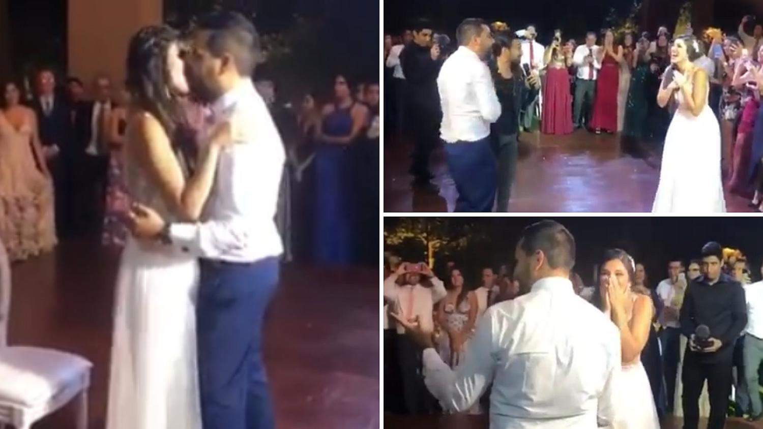 Ezio Oliva sorprende a novia al aparecer cantando en plena boda (VIDEO)